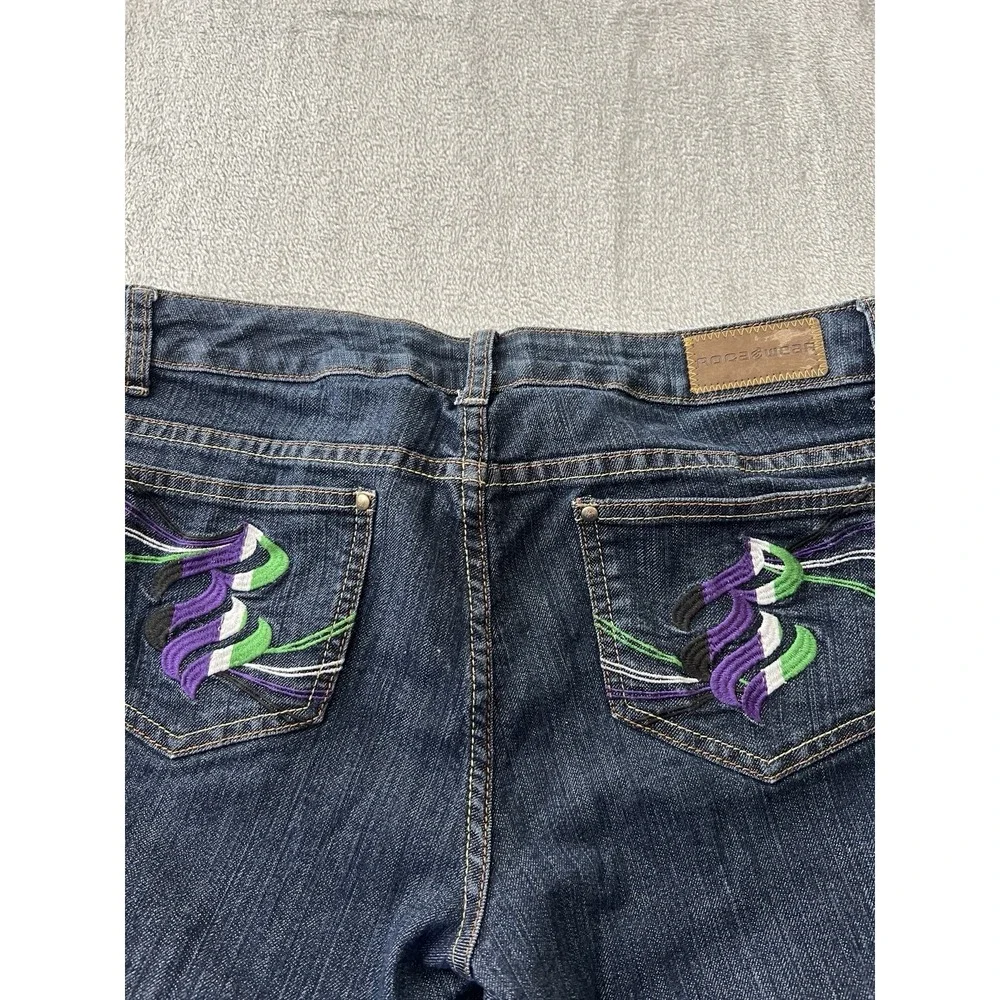 Rocawear Womens Jeans Size 13 Dark Wash Hannah Skinny Leg Ankle Zip Denim